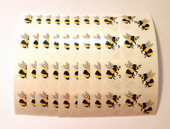 Mrs. Grossman’s Stickers Lot of 10 Strips ~Bumblebee Bees~ 1989 Vintage RARE HTF