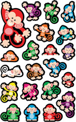 Color Monkeys Supershapes Stickers-Large