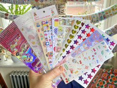 Super Huge Lot Of Cute Kawaii Korean + Japanese Stickers: Shaker, Mini, Glitter+