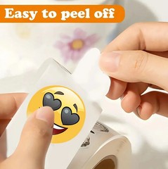 500Pcs Happy Face Stickers Roll 1 Inch Fun Emoji Labels Gift Packaging_New