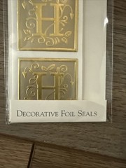 Gold Fossler Foil Seals Marian Heath Monogram H Letter Cards Envelopes 2 Packs