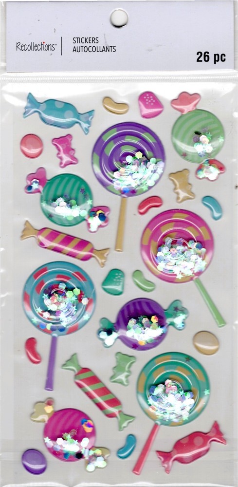 Candy & Lollipops, scrapbook stickers, 4×7″ – Recollections #665278