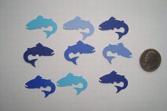 50 TROUT FISH DIE CUTS PUNCHES CONFETTI PARTY BLUE BROWN GREEN GRAY YOU CHOOSE