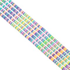 6mm 1750Pcs 5 Strands Polymer Clay Beads Spacer, Purple/Green/Pink/Yellow/White
