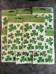 NOS – Shamrock Stickers 8 Packs Of 44. Total 352 Stickers! 1/2- 2” Mixed Sizes