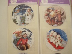 5 x 2 Sticker Sheets PUNCH STUDIO Victorian Christmas Winter Play 40 Pcs 1.5″ D