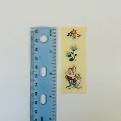 VINTAGE STICKERS The Disney Store Snow White Characters WHISTLE WHILE YOU WORK