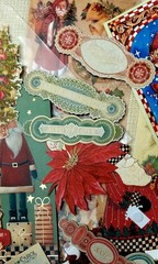 100 CHRISTMAS CRAFT LOT BUTTONS FIBERS PUNCHIES EPHEMERA GEMS FOILS 10 EA OF 10