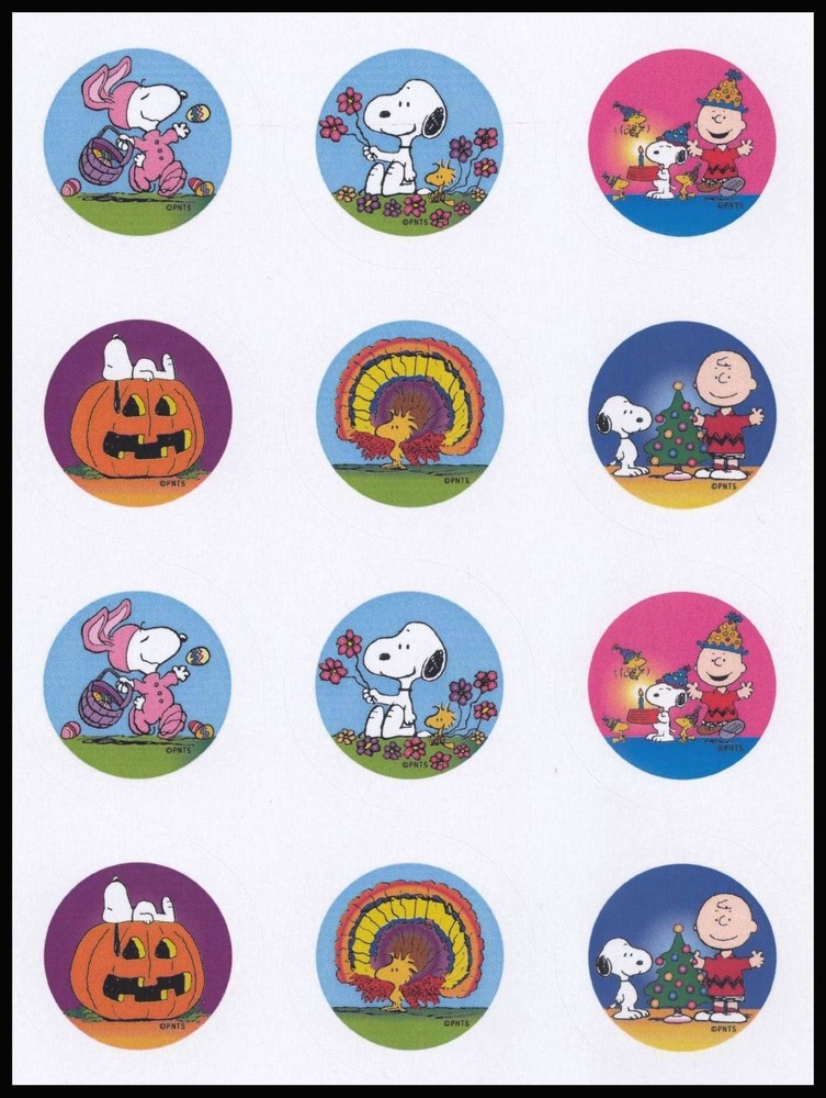Stickers – Charlie Brown Peanuts Snoopy Woodstock – Mixed Holidays CL052