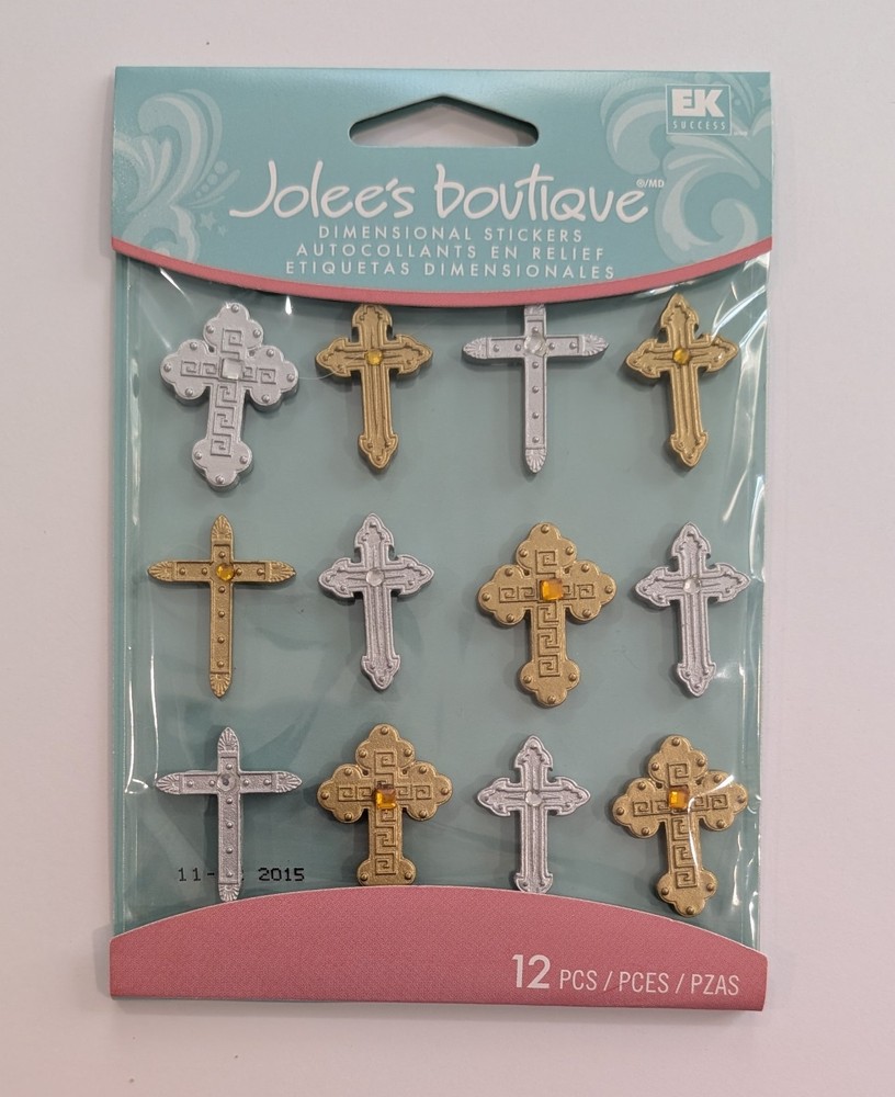 Jolee’s Gold & Silver Crosses Cabochons Scrapbooking Stickers