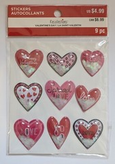 Glitter Shaker Hearts Valentine’s Day Love Scrapbooking Stickers Recollections
