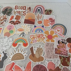 Motivational Good Vibes 100 Stickers Earth Tones Rainbows Positive Feel Good