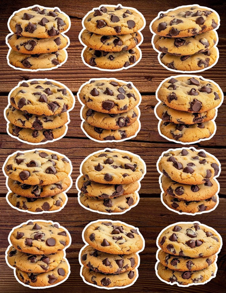 Chocolate Chip Cookies Vinyl Stickers Set Scrapbooking Laptop Waterbottle