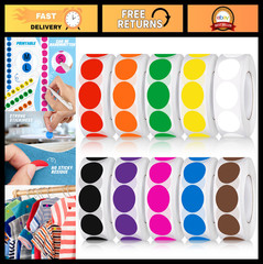 10,000 Adhesive Color Coding Labels – 3/4″ Round Dot Stickers, Assorted Colors f