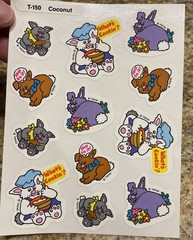 VINTAGE TREND SCRATCH & SNIFF STICKERS FULL SHEET «COCONUT» RABBIT T-150