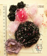 Flowers & Roses x 9 – LILAC BLACK ROSE & PLUM 4 Styles PAPER & SILK 27-70mm VA2