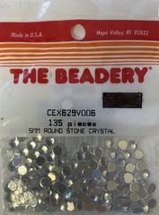 5MM ROUND STONE CRYSTAL RHINESTONES(135pc)The Beadery •Silver/Clear•Card Making•