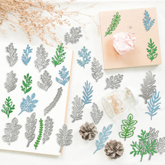 16 Pcs Leaf Metal Die Cuts & Embossing Stencils for Card Making – Carbon Steel C