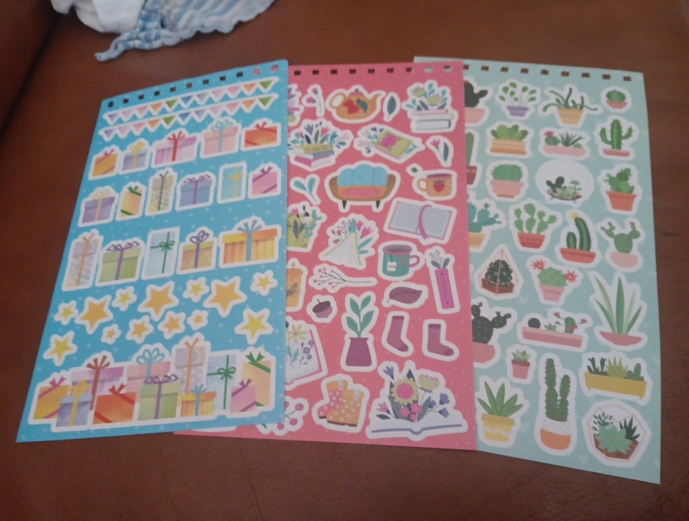 3X STICKERS FOR SCRAPBOOKING/JOURNALS 24×14 CM (ST432) /FLOWERS/HAPPY BIRTHDAY