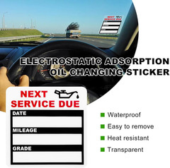 120 PCS Oil Change Stickers Static Cling, 2×2 Inches Next Service Due Stickers f