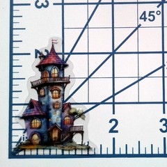 Fairy Tale Castle House Clear Vinyl Decal Sticker Water Resistant Laptop Gift