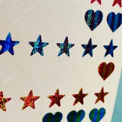 Vtg Stickopotamus Stickers Reward Glitter Foil Stars Heart Binder Journal School
