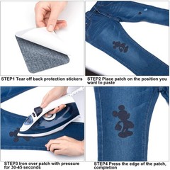 30 PCS Iron-On Denim Patches for Clothing & Jeans Repair – 5 Colors, 4.9×3.7″