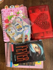 Red Ultimate Mega Scholastic Book Fair Pencil Case Stickers Erasers 1990s 2000 1