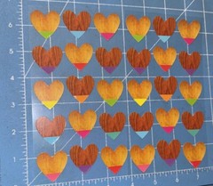 Sticko VALENTINES Stickers – Color Dipped Hearts – Wood Look Heart 30pcs
