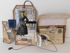Junk Journal Add-on Inserts Envelope & Tag Set Vtg Style Tim Holtz Dolls Set E
