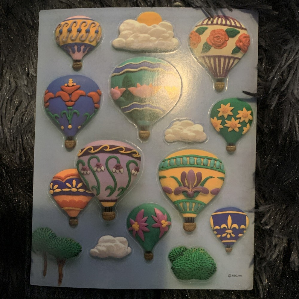 Vintage Hot Air Ballon Sticker Sheet AGC Inc