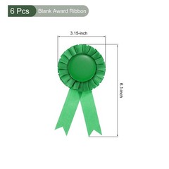 6 PCS Blank Award Winner Recognition Ribbons With Pin Home Study Green