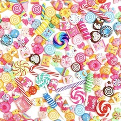 120Pcs Mixed Colors Cute Candy Slime Charms, 0.6–1.2 inches,