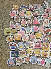Lot Of Assorted Sponge Bob Stickers, Approximately 95 Stickers, Patrick Star