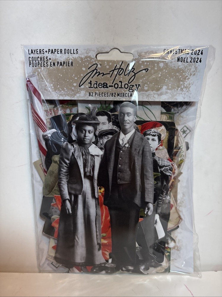 Tim Holtz idea-ology Christmas Layers & Paper Dolls 2024 82 Pieces Ephemera New!