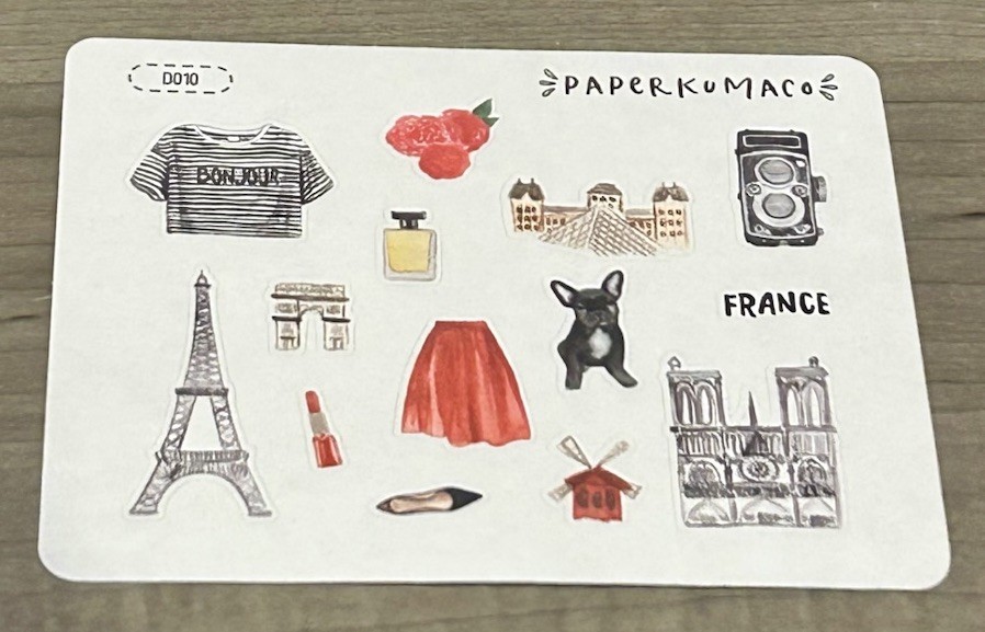 NEW Paper Kuma Co FRANCE Sticker Sheet PaperKumaCo Stickers