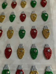 CHRISTMAS PAPER CRAFTS CHRISTMAS GLITTER LIGHTS W/GEMSTONES 25PCS XMAS LIGHTS