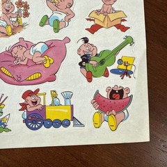 Vintage 80s European Baby Sticker Sheet Rare Netherlands Cartoon Babies Dutch