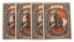 Creative Horse Portrait Royal White with Crown Black Blue Junk Journal Scrapbook