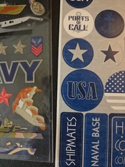 Vtg Reminisce & Sticko US Navy Scrapbook Sticker Lot Retired Sailor Battleship