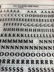 3 Letraset INSTANT LETTERING Transfer Letters 24 pt Palatino Semi-Bold 1