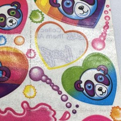 Lot/3 VTG LISA FRANK Sticker Sheet Pandas S162 Green Stencil Ruler Cats Bookmark