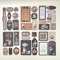 Coffee Stickers 10 Sheets Junk Journal Collage Scrapbooking