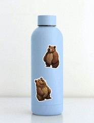 Sassy Brown Bear Die Cut Vinyl Stickers Scrapbooking Laptop Waterbottle
