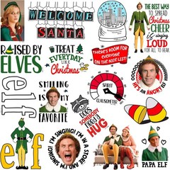 ELF CHRISTMAS DOODLE VARIETY DIE CUT VINYL 50 CT STICKER PACK