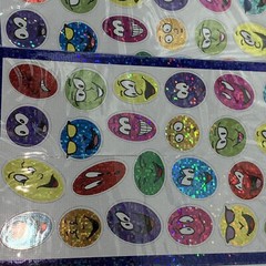 5 Mello Smello Holographic Stars Faces Smiley Sheet Sticker Package Lot “As Is”