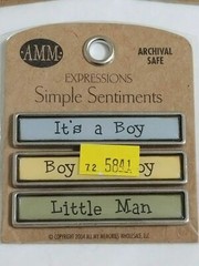 NEW Lot 5 All My Memories Simple Sentiments Metal Words Baby Family Birthday -D