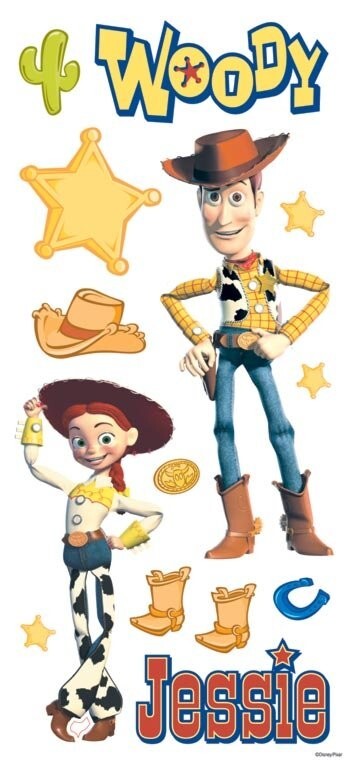DISNEY PIXAR TOY STORY Woody Jesse Boots Cowboy Hat Badge Belt Buckle Stickers