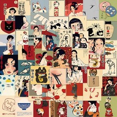 50Pcs Japanese Traditional Culture Stickers Japan Travel Decals Anime GirlSti…