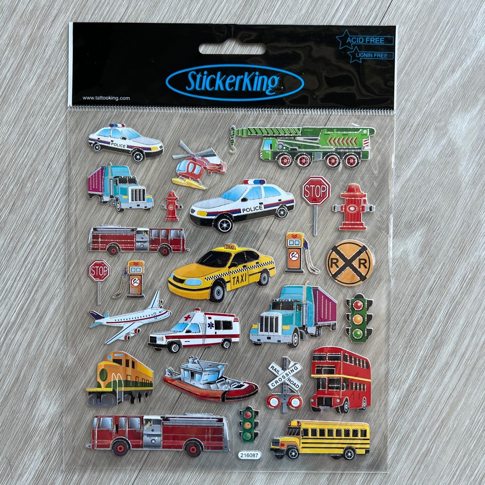 Vehicles Sticker Sheet Sticker King Scrapbooking Cars Buses Trucks